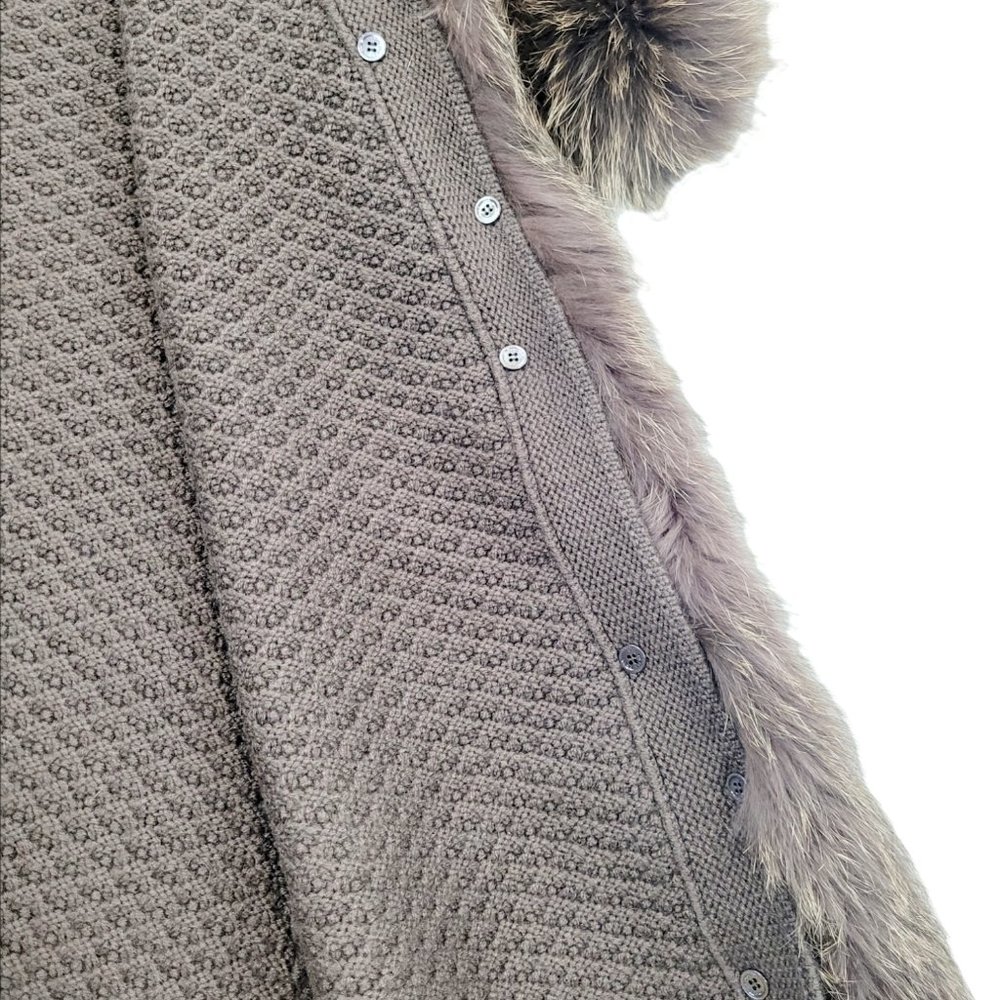 Loro Piana Baby Cashmere and Blue Frost Fox Fur Cardigan - Picture 8 of 9